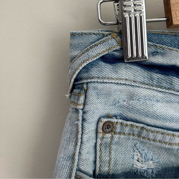 Free People Lace Trim Denim Jean Shorts - Picture 11 of 12